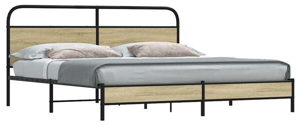 Kovový rám postele bez matrace dub sonoma 180 x 200 cm 3318684