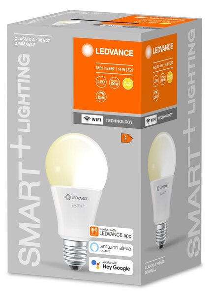 Chytrá stmívatelná LED žárovka E27 14W, 2.700 K