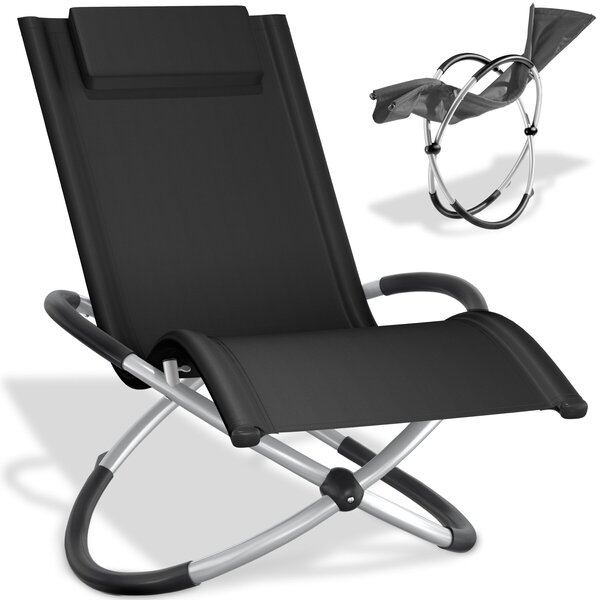 Tectake Lehátko Paulina – ergonomické a skládací s nosností 150 kg - černá