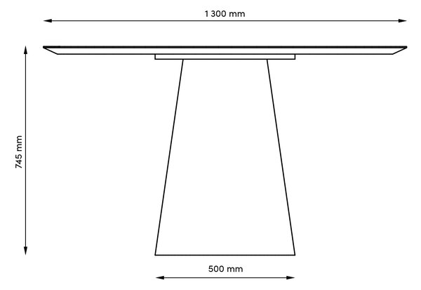 Dubový jídelní stůl Marco Barotti 130 cm s matnou stříbrnou podnoží