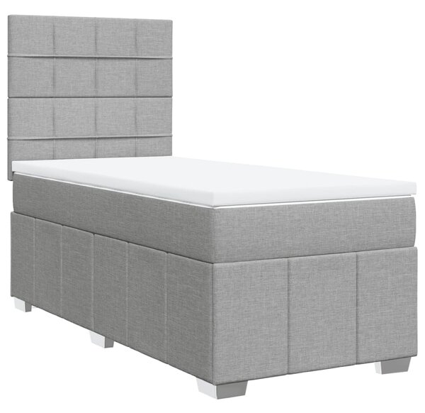 Box spring postel s matrací světle šedá 80 x 200 cm textil 3293795