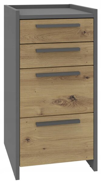 Komoda Matkam 36 x 35,6 x 70,4 cm antracit, dub artisan matný
