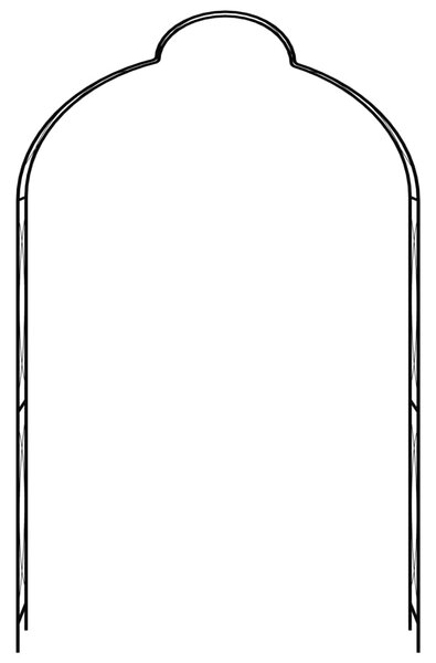 Zahradní oblouk černý 150 x 34 x 240 cm železný
