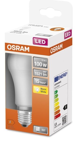 Matná LED žárovka E27 13 W STAR, teplá bílá