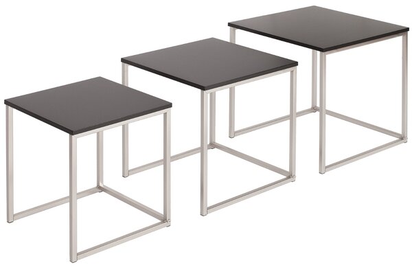 Moebel Living Set tří černých konferenčních stolků Glam 45x35 cm