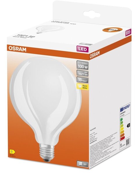 Velká kulatá LED žárovka E27 11 W STAR, teplá bílá