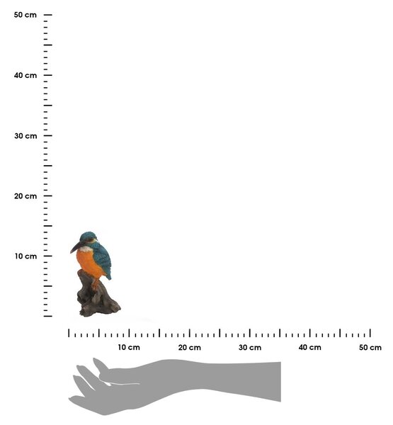 Zahradní figurka z polyresinu Kingfisher, 14x9,8 cm, vícebarevná