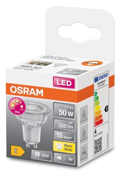 Reflektorová LED bodovka GU10 3,7 W STAR CLICK, teplá bílá