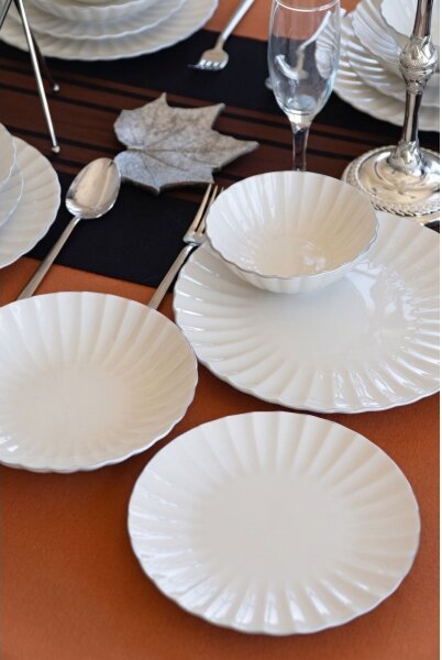 Jídelní sada 24 ks bílá/porcelán