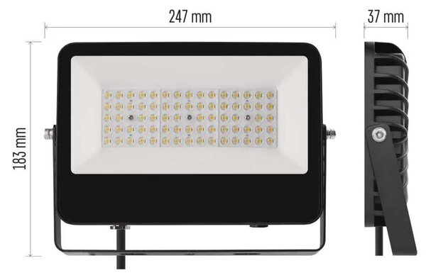 ZS2433 LED reflektor AVENO 48W, 7200lm, IP66 černý, neutrální bílá