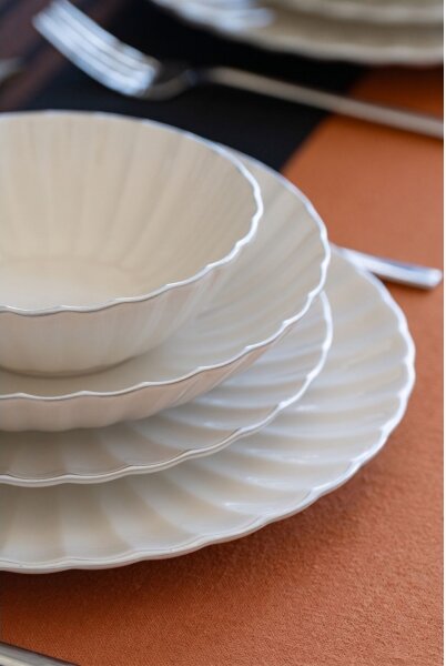 Jídelní sada 24 ks bílá/porcelán
