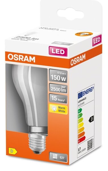 Matná LED žárovka E27 17 W STAR, teplá bílá