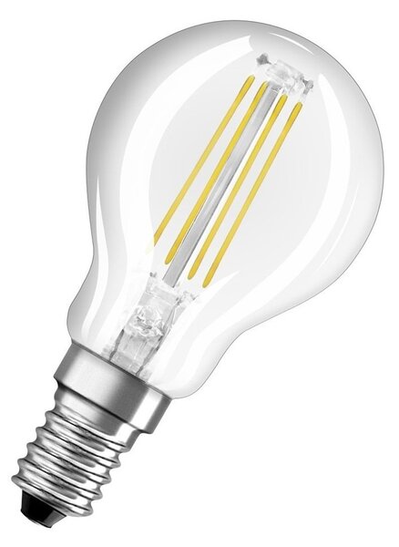 Průhledná LED žárovka E14 4 W CLASSIC P, teplá bílá