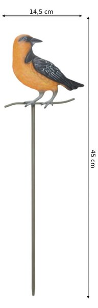 Zapichovací zahradní dekorace Birds, sada 4ks, 45 cm, kov, vícebarevná