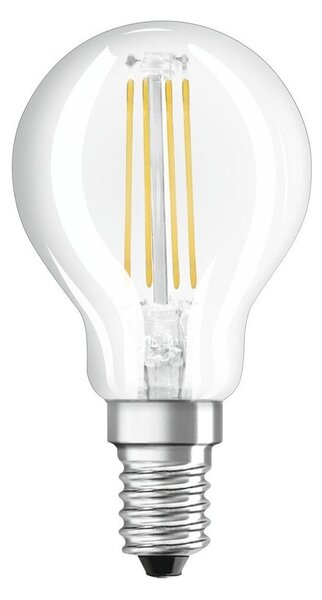 Průhledná LED žárovka E14 4 W CLASSIC P, teplá bílá