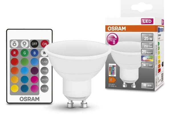 LED bodovka s dálkovým ovládáním RGBW GU10 4,5 W RETROFIT