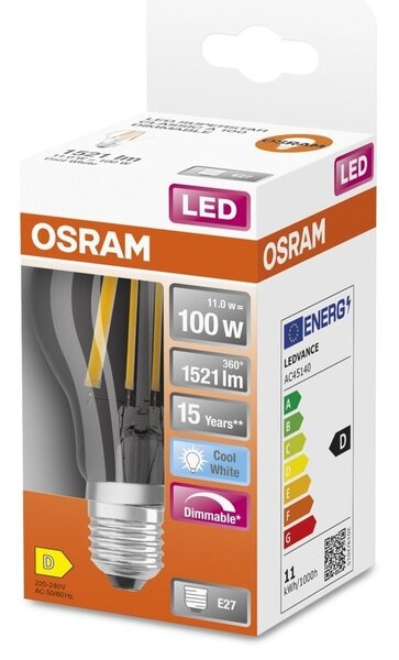 Stmívatelná LED žárovka E27 11 W CLASSIC A, studená bílá