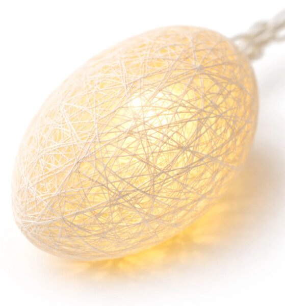 LED světelný řetěz Eggs, 1,6 m, bílá