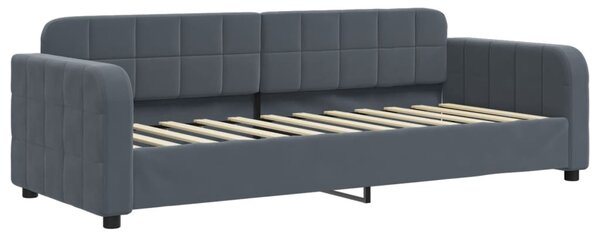 Válenda s matrací tmavě šedá 80 x 200 cm samet 3196899