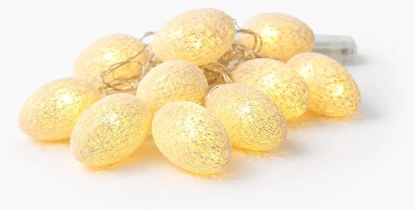 LED světelný řetěz Eggs, 1,6 m, bílá