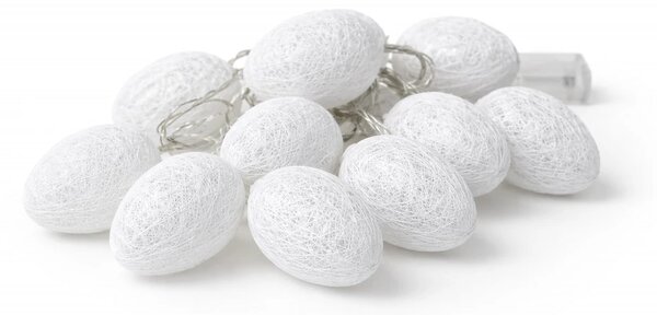 LED světelný řetěz Eggs, 1,6 m, bílá