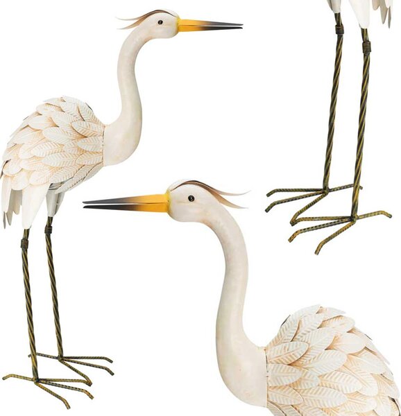 Zahradní kovová figurka Crane 4, 75 cm, vícebarevná