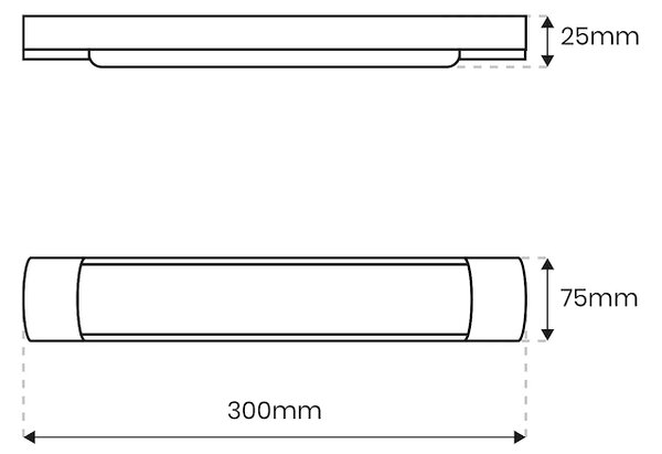 LED svítidlo Batten, 1x LED 9w, 4000k, w, (30 cm)