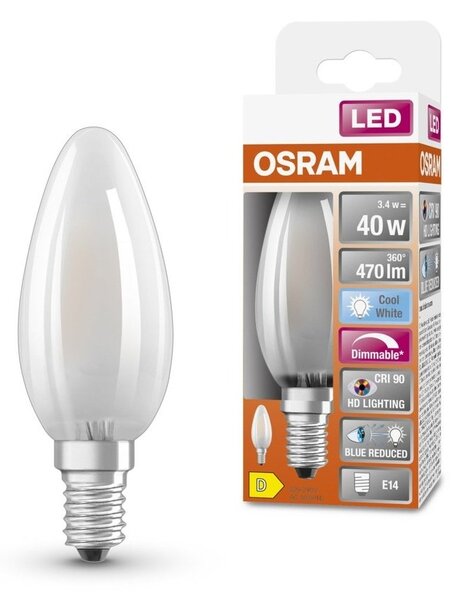Matná LED stmívatelná žárovka E14 3,4 W SUPERSTAR, studená bílá