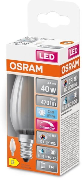 Matná LED stmívatelná žárovka E14 3,4 W SUPERSTAR, studená bílá