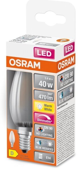 Matná LED stmívatelná žárovka E14 3,4 W SUPERSTAR, teplá bílá