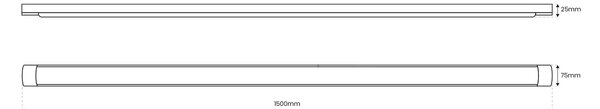 LED svítidlo Batten, 1x LED 45w, 4000k, w, (150 cm)