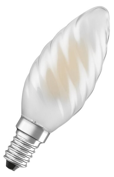 Vroubkovaná matná LED žárovka E14 3,4 W SUPERSTAR, teplá bílá