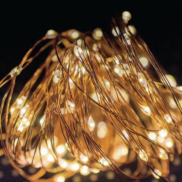 Solární LED světelný řetěz Micro, 15m