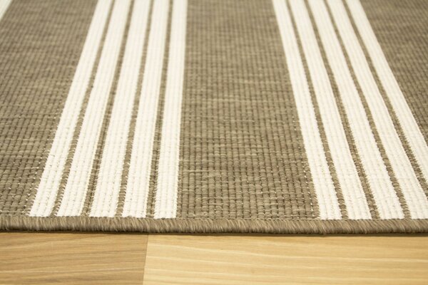 Balta Kusový koberec sisalový oboustranný Brussels 205617/10210 Pruhy krémový béžový Rozměr: 120x170 cm