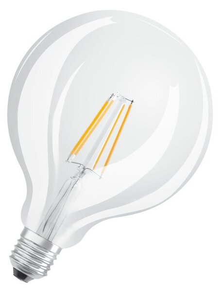 Průhledná LED žárovka E27 6,5 W GLOWDIM GLOBE, teplá bílá