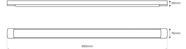 LED svítidlo Batten, 1x LED 27w, 4000k, b, (90 cm)