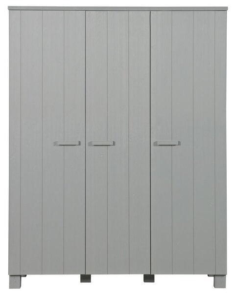 WOOOD Světle šedá dřevěná skříň Koben 203 x 158 cm