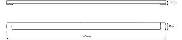 LED svítidlo Batten, 1x LED 36w, 4000k, w, (120 cm)