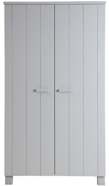 WOOOD Světle šedá dřevěná skříň Koben 202 x 111 cm