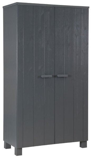 Hoorns Tmavě šedá dřevěná skříň Koben 202 x 111 cm