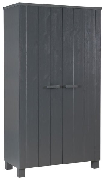 WOOOD Tmavě šedá dřevěná skříň Koben 202 x 111 cm