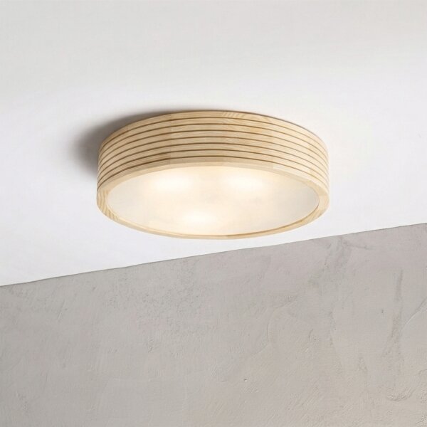 Koupelnové stropní svítidlo NATURAL MODERN 3xE27/15W/230V pr. 37,5 cm borovice