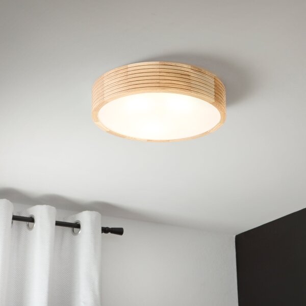 Koupelnové stropní svítidlo NATURAL MODERN 3xE27/15W/230V pr. 37,5 cm borovice