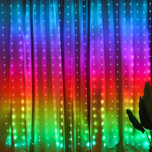 LED světelný závěs Wizard, 2x2m, RGB, ovladač