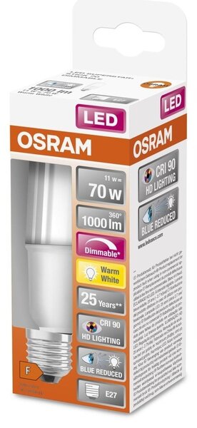 Tyčová stmívatelná LED žárovka E27 11 W SUPERSTAR, teplá bílá