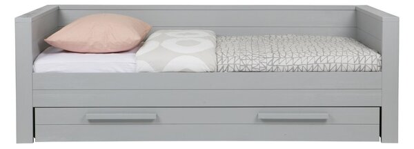 WOOOD Světle šedá borovicová zásuvka k posteli Koben