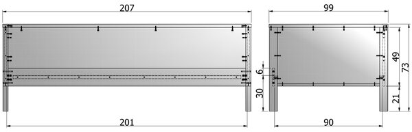 WOOOD Bílá borovicová postel Warde 90x200 cm