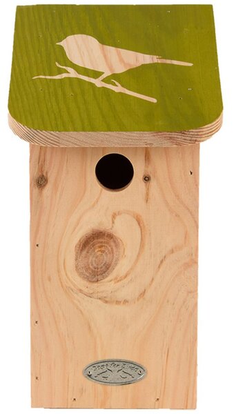 Ptačí budka Elisa, 28x15x16 cm, dřevo, hnědá/zelená