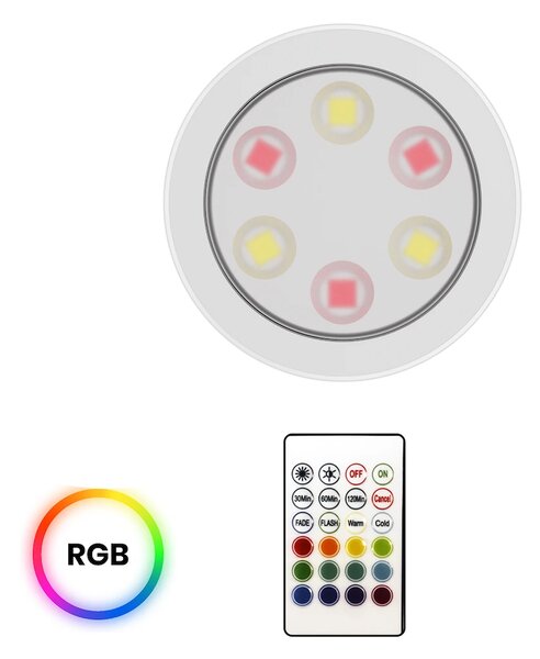 LED svítidlo Jojo, 1x LED 0,6w 3000-6000k, w, RGB, ovladač