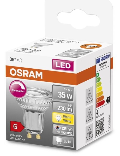 Stmívatelná reflektorová LED bodovka GU10 6 W 4000 K PLUS, studená bílá